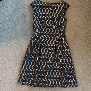 Size 4 Black and Gold. Vince Camuto dress. Very cute! Pleated with pockets.